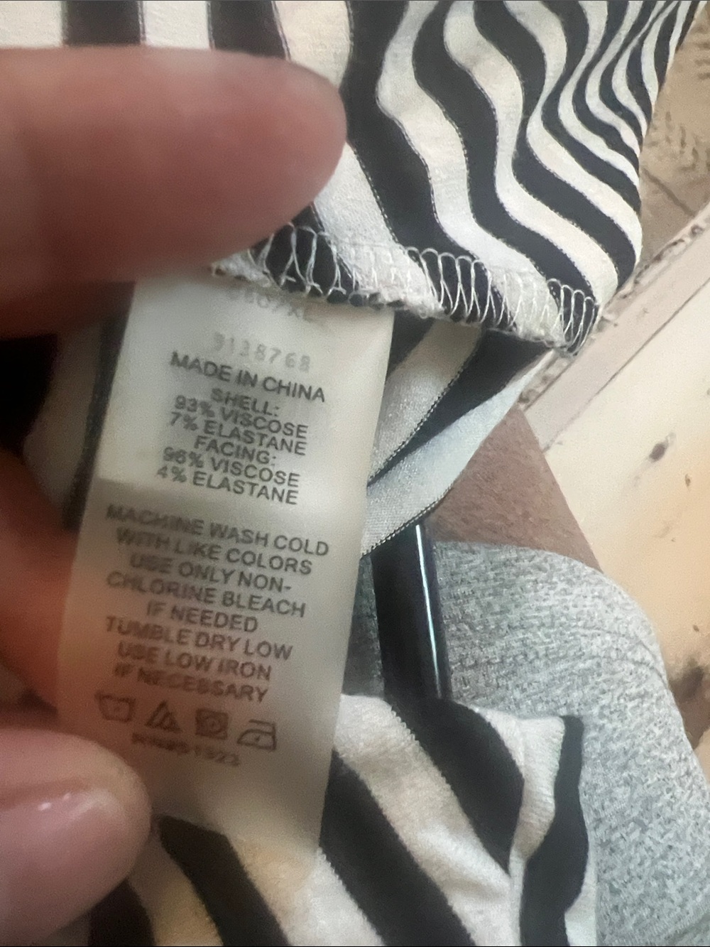 Vince Camuto Black and White Striped Ruched Tank Dress - Picture 6 of 6